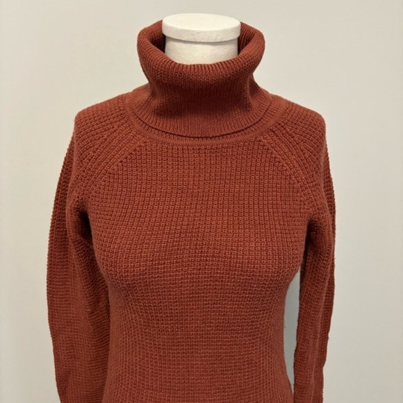 Aritzia Wilfred Free Bianca Dress Sweater Dress Size XXS Rust Red Merino Wool - Picture 3 of 14